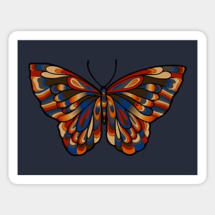 Brown and Blue Butterfly Art Sticker